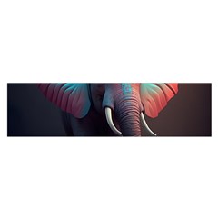 Ai Generated Elephant Tusks Trunk Wildlife Africa Oblong Satin Scarf (16  X 60 ) by danenraven