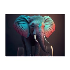 Ai Generated Elephant Tusks Trunk Wildlife Africa Crystal Sticker (a4) by danenraven