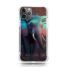 Ai Generated Elephant Tusks Trunk Wildlife Africa Iphone 11 Pro 5 8 Inch Tpu Uv Print Case by danenraven