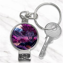 Landscape Landscape Painting Purple Purple Trees Nail Clippers Key Chain by danenraven