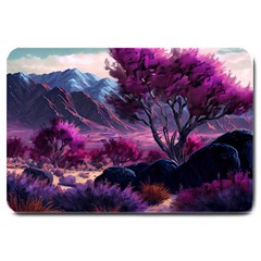 Landscape Landscape Painting Purple Purple Trees Large Doormat by danenraven