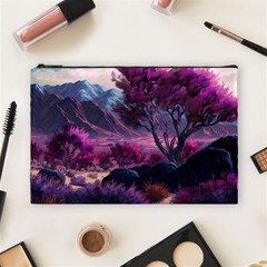 Landscape Landscape Painting Purple Purple Trees Cosmetic Bag (large) by danenraven