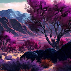 Landscape Landscape Painting Purple Purple Trees Play Mat (rectangle) by danenraven