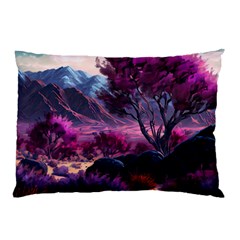 Landscape Landscape Painting Purple Purple Trees Pillow Case (two Sides) by danenraven