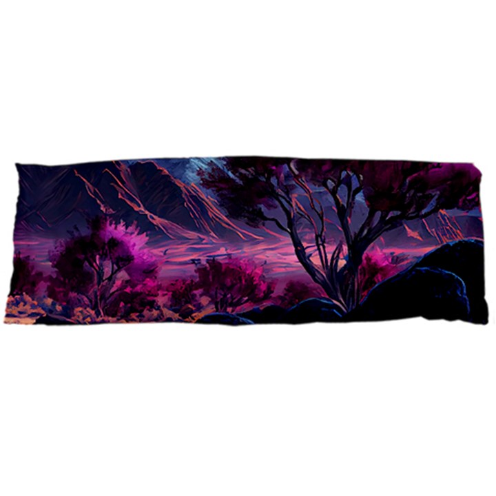 Landscape Landscape Painting Purple Purple Trees Body Pillow Case Dakimakura (Two Sides)