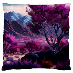 Landscape Landscape Painting Purple Purple Trees Standard Premium Plush Fleece Cushion Case (one Side) by danenraven