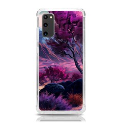 Landscape Landscape Painting Purple Purple Trees Samsung Galaxy S20 6 2 Inch Tpu Uv Case