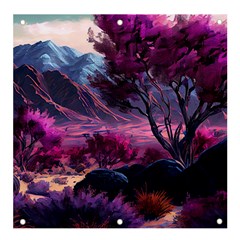 Landscape Landscape Painting Purple Purple Trees Banner And Sign 4  X 4  by danenraven