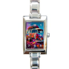 Ai Generated Beetle Volkswagen Bug Car Bus Rectangle Italian Charm Watch by danenraven