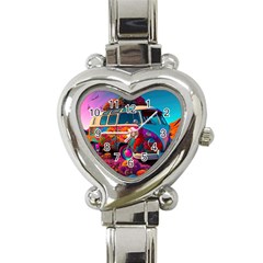 Ai Generated Beetle Volkswagen Bug Car Bus Heart Italian Charm Watch by danenraven