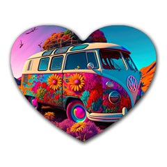 Ai Generated Beetle Volkswagen Bug Car Bus Heart Mousepad by danenraven