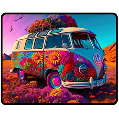 Ai Generated Beetle Volkswagen Bug Car Bus Fleece Blanket (medium) by danenraven