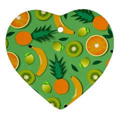 Fruit Tropical Pattern Design Art Pattern Ornament (heart)