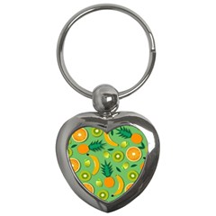 Fruit Tropical Pattern Design Art Pattern Key Chain (heart)