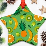 Fruit Tropical Pattern Design Art Pattern Star Ornament (Two Sides) Front