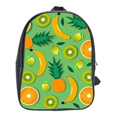 Fruit Tropical Pattern Design Art Pattern School Bag (large) by Ravend