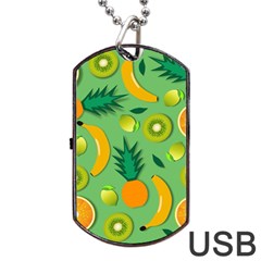 Fruit Tropical Pattern Design Art Pattern Dog Tag Usb Flash (two Sides) by Ravend