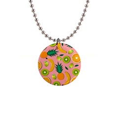 Fruits Tropical Pattern Design Art 1  Button Necklace by Ravend