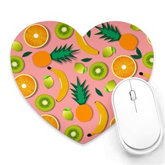 Fruits Tropical Pattern Design Art Heart Mousepad by Ravend