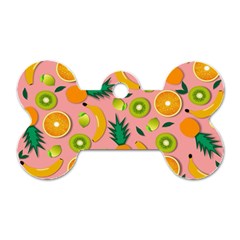 Fruits Tropical Pattern Design Art Dog Tag Bone (one Side) by Ravend