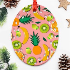 Fruits Tropical Pattern Design Art Ornament (oval Filigree)