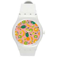 Fruits Tropical Pattern Design Art Round Plastic Sport Watch (m) by Ravend