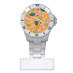 Fruits Tropical Pattern Design Art Plastic Nurses Watch by Ravend