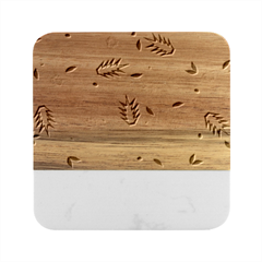 Fruits Tropical Pattern Design Art Marble Wood Coaster (square) by Ravend