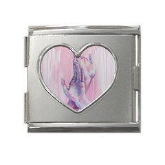 Conceptual Abstract Hand Painting  Mega Link Heart Italian Charm (18mm) by MariDein