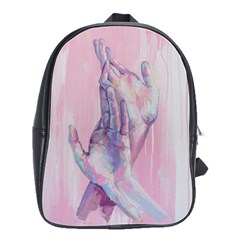 Conceptual Abstract Hand Painting  School Bag (large) by MariDein