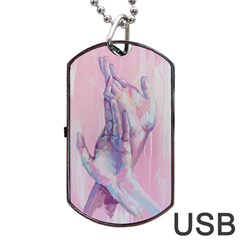 Conceptual Abstract Hand Painting  Dog Tag Usb Flash (one Side) by MariDein