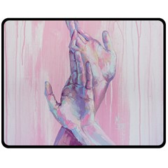 Conceptual Abstract Hand Painting  Fleece Blanket (medium) by MariDein