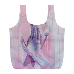 Conceptual Abstract Hand Painting  Full Print Recycle Bag (l) by MariDein