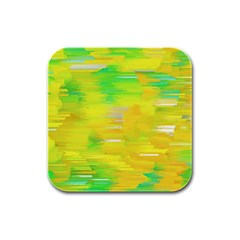 Colorful Multicolored Maximalist Abstract Design Rubber Square Coaster (4 Pack)