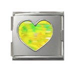 Colorful Multicolored Maximalist Abstract Design Mega Link Heart Italian Charm (18mm) Front