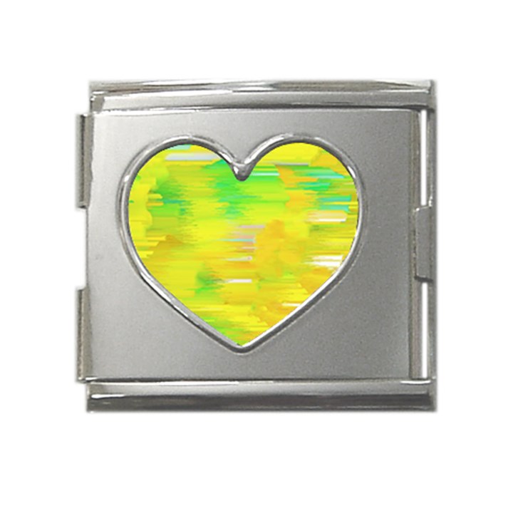 Colorful Multicolored Maximalist Abstract Design Mega Link Heart Italian Charm (18mm)