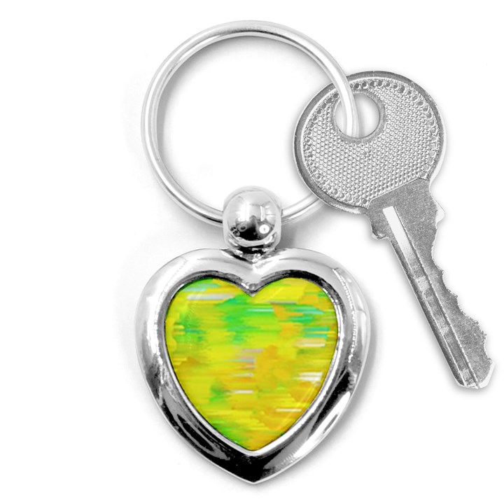 Colorful Multicolored Maximalist Abstract Design Key Chain (Heart)