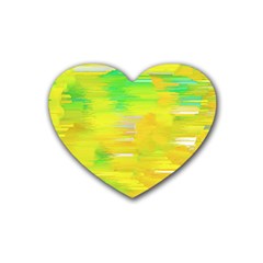 Colorful Multicolored Maximalist Abstract Design Rubber Coaster (heart) by dflcprintsclothing