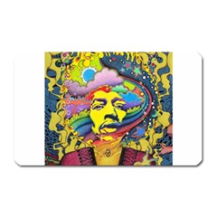 Psychedelic Rock Jimi Hendrix Magnet (rectangular) by Jancukart