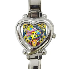 Psychedelic Rock Jimi Hendrix Heart Italian Charm Watch by Jancukart