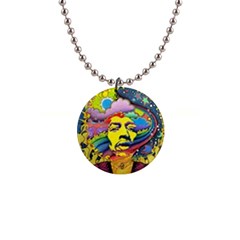 Psychedelic Rock Jimi Hendrix 1  Button Necklace