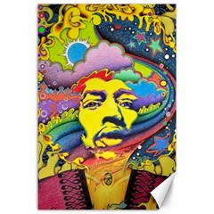 Psychedelic Rock Jimi Hendrix Canvas 24  X 36  by Jancukart