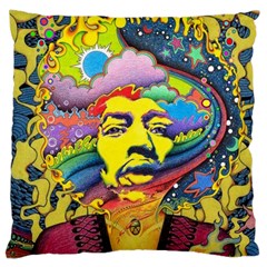 Psychedelic Rock Jimi Hendrix Large Cushion Case (one Side)