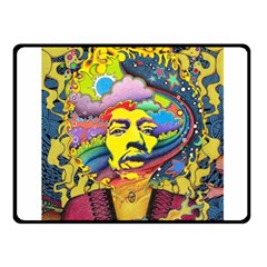 Psychedelic Rock Jimi Hendrix Fleece Blanket (small) by Jancukart