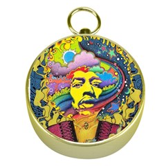 Psychedelic Rock Jimi Hendrix Gold Compasses