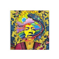 Psychedelic Rock Jimi Hendrix Satin Bandana Scarf 22  X 22  by Jancukart