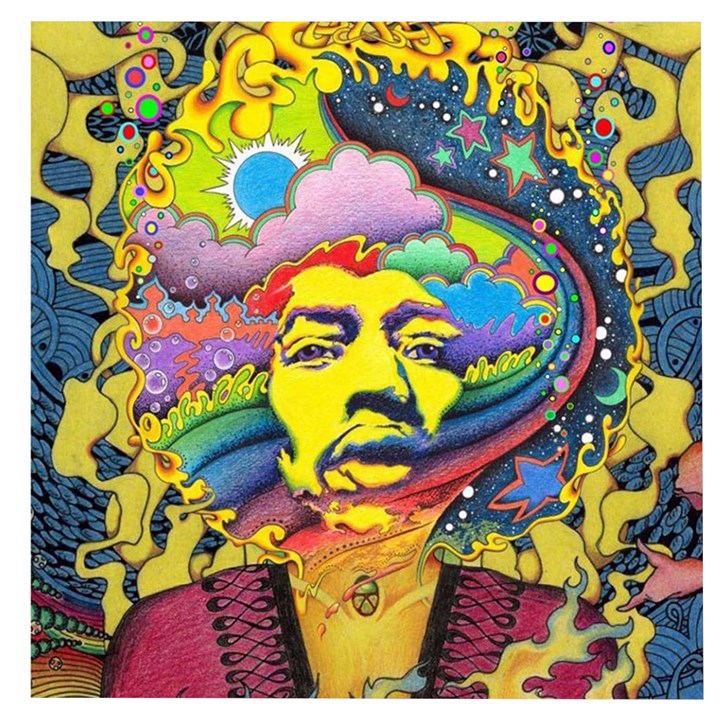 Psychedelic Rock Jimi Hendrix Wooden Puzzle Square