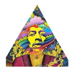 Psychedelic Rock Jimi Hendrix Wooden Puzzle Triangle by Jancukart