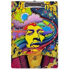 Psychedelic Rock Jimi Hendrix A4 Acrylic Clipboard by Jancukart