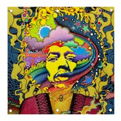 Psychedelic Rock Jimi Hendrix Banner And Sign 3  X 3  by Jancukart